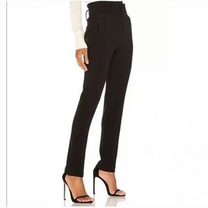 THEORY HIGH-WAIST BELTED CIGARETTE PANTS